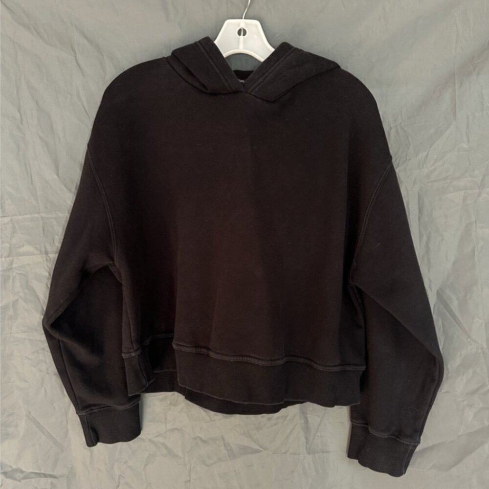 Zara Women's Oversized Black Pullover Hoodie Size Large NEW w/ out tags